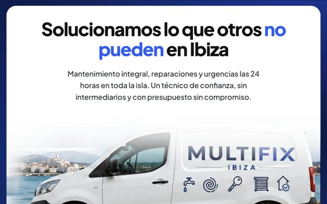 Web de Multifix Ibiza — mantenimiento integral, fontanería 24 h y detección de fugas